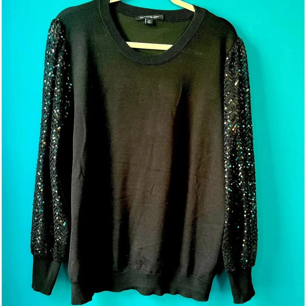 Sequin sleeve sweater